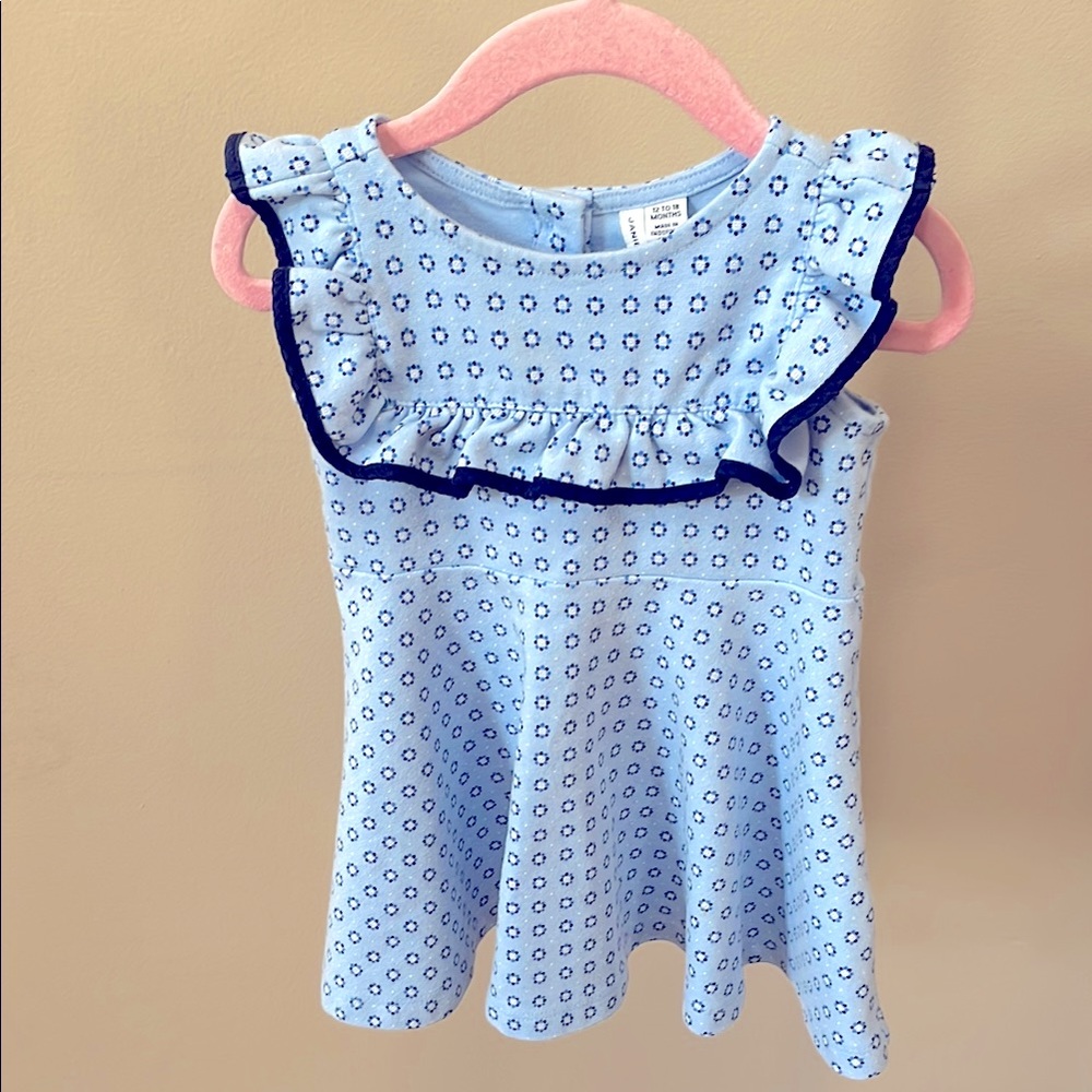 Janie and Jack Blue Floral toddler dress